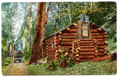 Miner's cabin postcard