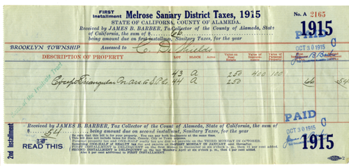 Ivan De Shields tax receipts