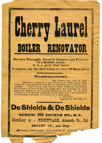 Cherry Laurel boiler renovator advertisement