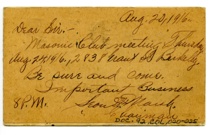 Postcard from Leon Marsh to Ivan De Shields