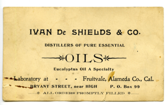 De Shields & Co. eucalyptus oil advertisement