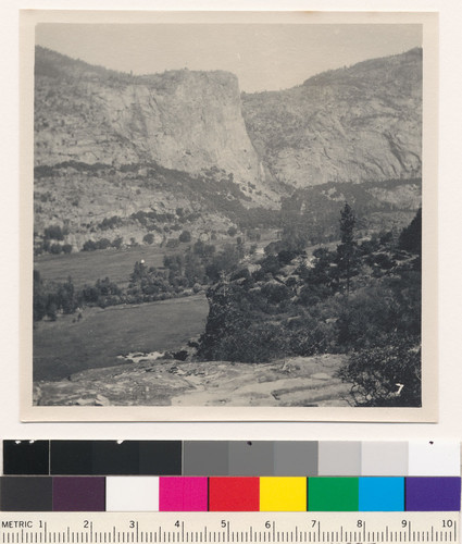 View northeast across Hetch Hetchy Valley, before construction of O'Shaughnessy Dam