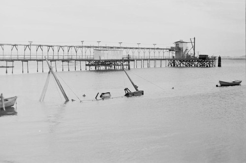 R/V Scripps after fire and sinking, which occurred on November 13, 1936 at the San Diego Yacht Basin