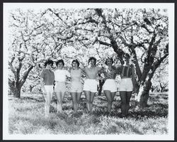 Girls in an apple orchard, Sebastopol, California, 1961