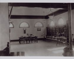 Interior of the City of Sonoma Carnegie Library, First Street East, Sonoma, California, about 1913