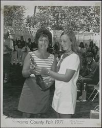 Sue Touchstone receives her trophy at the Sonoma County Fair, Santa Rosa, California, July 1971
