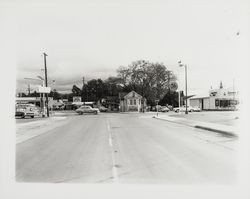 Intersection of 4th St. and Montgomery looking south on Montgomery, Santa Rosa , California, 1961