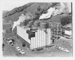 Building towers at The Geysers, California, 1966