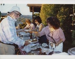 Sonoma County Press Club barbeque at Alexander Valley Fruit & Trading Company winery, Alexander Valley, California, 1990