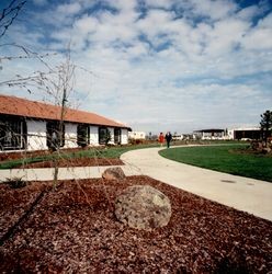 Exterior of club house at Valle Vista Mobile Home Park, about 1971