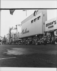 Crowd waiting for the Fourth of July parade on Kentucky Street in Petaluma, California, 1955