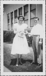 Helen Putnam and Gordon McNamee at a graduation ceremony, Petaluma, California, June 12, 1953