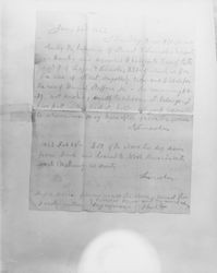 Letter describing bank deposits and balances signed by A. Lincoln, Petaluma, California(?), 1842