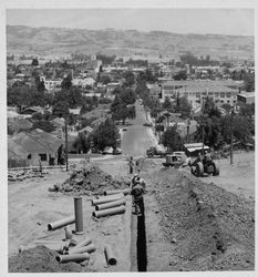 Looking east from La Cresta Heights in Petaluma, California, 1959