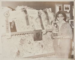 Carol Kozlowski with her best of show trophy at the 1986 Sonoma County Fair, Santa Rosa, California