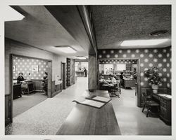 Interior of an unidentified bank in Sonoma County, California, 1970s