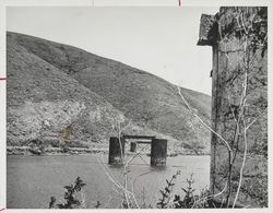 Remains of a bridge across Walker Creek, Tomales, California, 1964