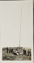 Native Sons of the Golden West dedicating a flag pole at Bodega Bay