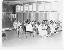 Signing up for kindergarten at Valley Vista School, Petaluma, California, 1961