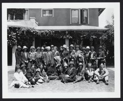 Luther Burbank with Helen Keller and others