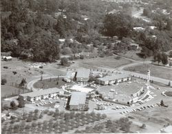 Aerial view of the Flamingo Hotel, Santa Rosa, California, 1959