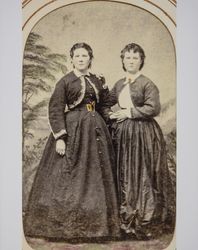 Portrait of two unidentified women taken in Petaluma, California in the 1870s