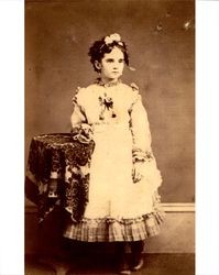 Portrait of Lulu Ellsworth, Petaluma, California, about 1869