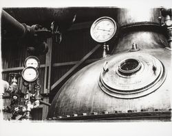 Interior of Speas distillery, Sebastopol, California, 1937