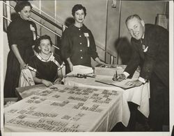 Sports figures at the Red Coat banquet for the benefit of the March of Dimes at the Flamingo Hotel, Santa Rosa, California, 1960