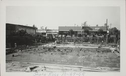 Laying the foundation slab of the Sonoma County Library building