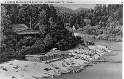 Resort beach on the beautiful Russian River, California