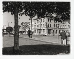 Evelyn Knutsen in downtown Santa Rosa, California, 1959