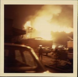 Golden Eagle Milling Company warehouse fire in Petaluma, California on July 4, 1967