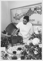 Unidentified chef at the Sea Ranch Lodge displaying her work