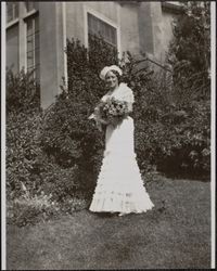 Wedding portrait of Jane Barber Spolini, 67 Raymond Avenue, Petaluma, California, September 23, 1934