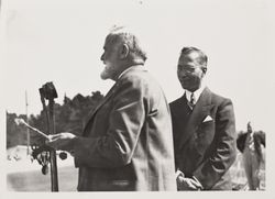 Orator Frank P. Doyle at the Sonoma County Fair, Santa Rosa, California, 1973