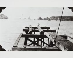 Construction of the jetty at the mouth of the Russian River at Jenner, California, November 7, 1931