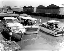 Boats on Petaluma River just south of D Street Bridge