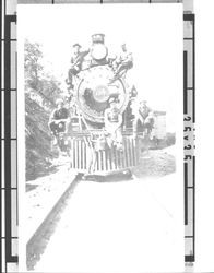 Northwestern Pacific locomotive, old number 108, Sonoma County, California, about 1920