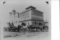 Brewery wagons in front of Brooklyn Brewery