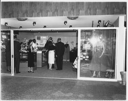 Opening night attendees inside Ceci's Flamingo Shop, Santa Rosa, California, 1957