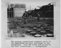 Men working on the Poultry Producers of Central California construction site, Petaluma, California, about 1938