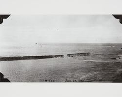 Construction of the jetty at the mouth of the Russian River at Jenner, California, January 29, 1932