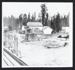 Looking east up Main Street from the Guerne Mill, Guerneville, California, 1873