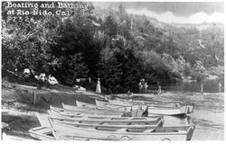 Boating and bathing at Rio Nido, California