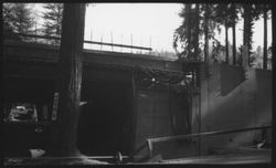 View of Hobson Creek Bridge construction from below