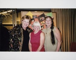 Anna Marie Murphy, Patti Lewis, and Cynthia DeMartini attend the 25th Anniversary party at the Cloverdale Library, Cloverdale, California, 2004