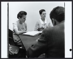 City Hall employees at a meeting, Santa Rosa , California, 1969