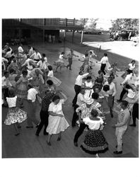 Petaluma International Folk Dancers performing at the Old Adobe Fiesta, Petaluma, California, about 1963