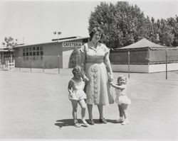 Carman Silvershield Formway with her children at the Sonoma County Fair, Santa Rosa, California, about 1955